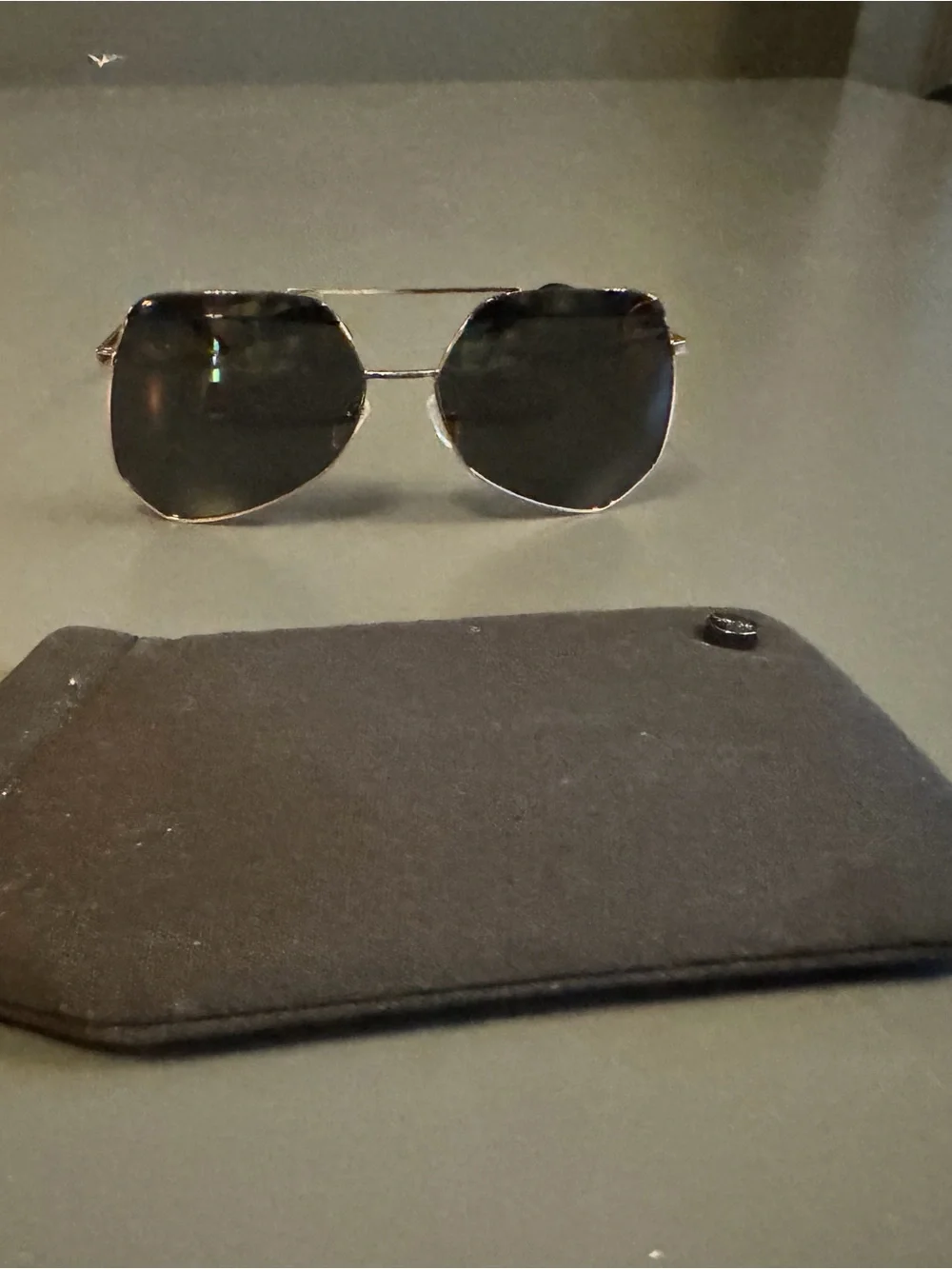 Men's Aviator Sunglasses in Black and Gold
